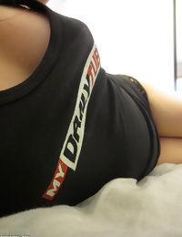 Sydney Mai in her My Daily Tube Shirt playing with her titties